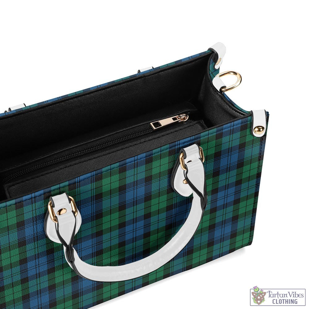 Tartan Vibes Clothing Black Watch Ancient Tartan Luxury Leather Handbags