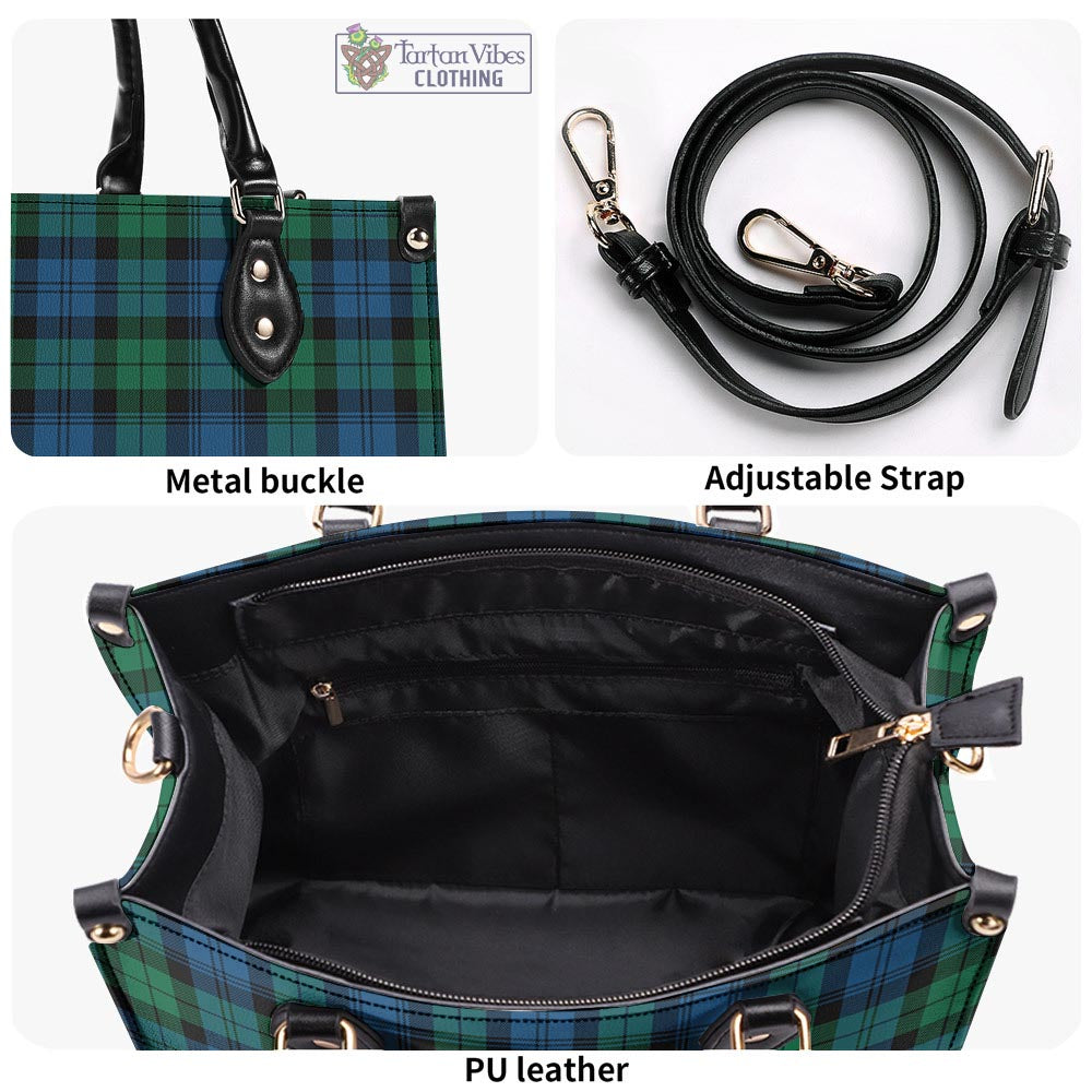 Tartan Vibes Clothing Black Watch Ancient Tartan Luxury Leather Handbags