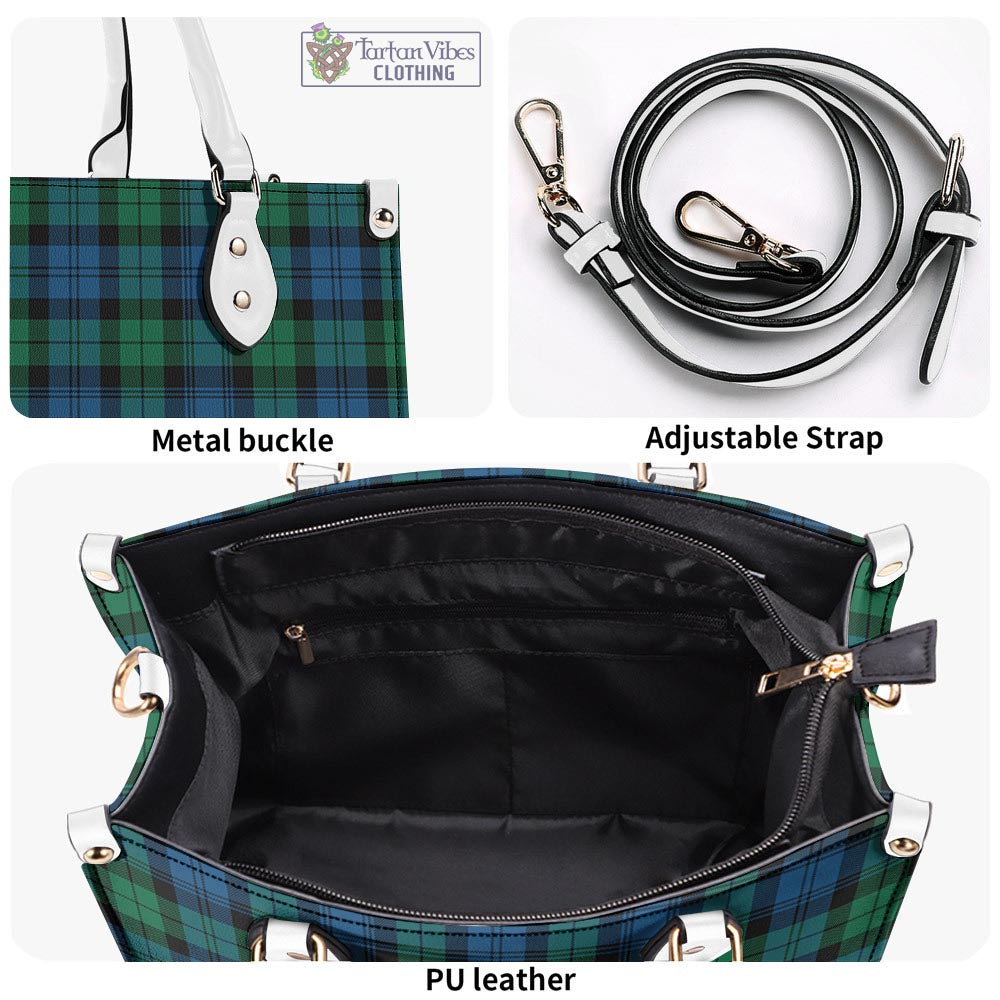 Tartan Vibes Clothing Black Watch Ancient Tartan Luxury Leather Handbags