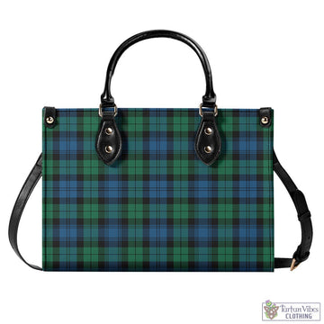 Black Watch Ancient Tartan Luxury Leather Handbags