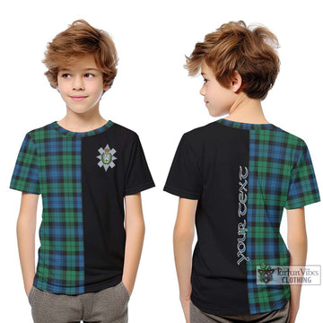 Black Watch Ancient Tartan Kid T-Shirt with Family Crest and Half Of Me Style