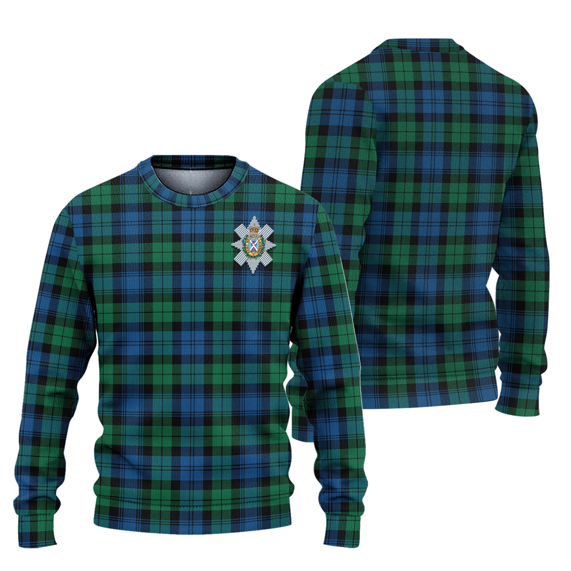 Black Watch Ancient Tartan Knitted Sweater with Family Crest Unisex - Tartanvibesclothing