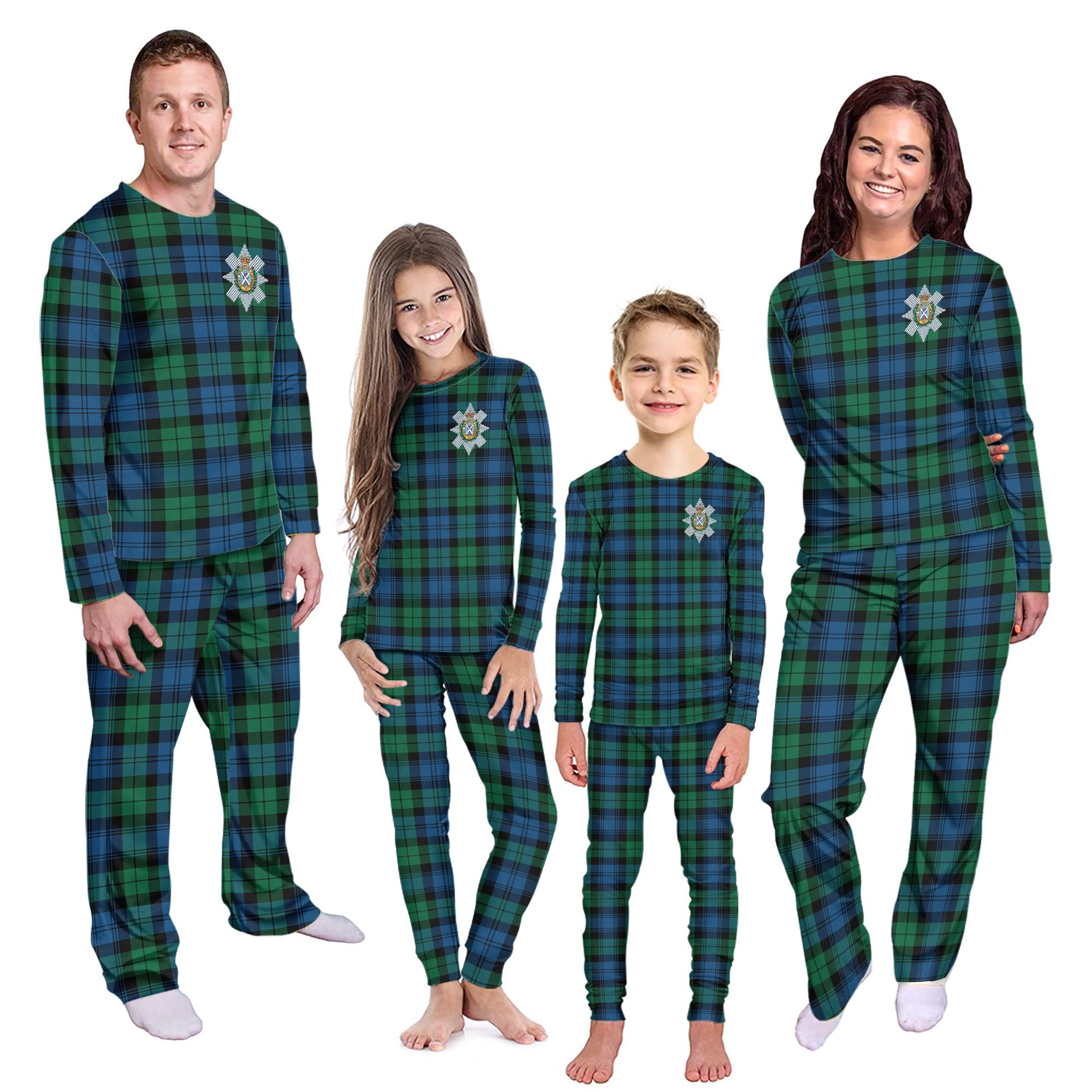 Black Watch Ancient Tartan Pajamas Family Set with Family Crest Kid - Tartan Vibes Clothing