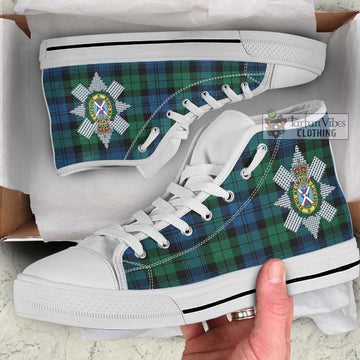 Black Watch Ancient Tartan High Top Shoes with Family Crest