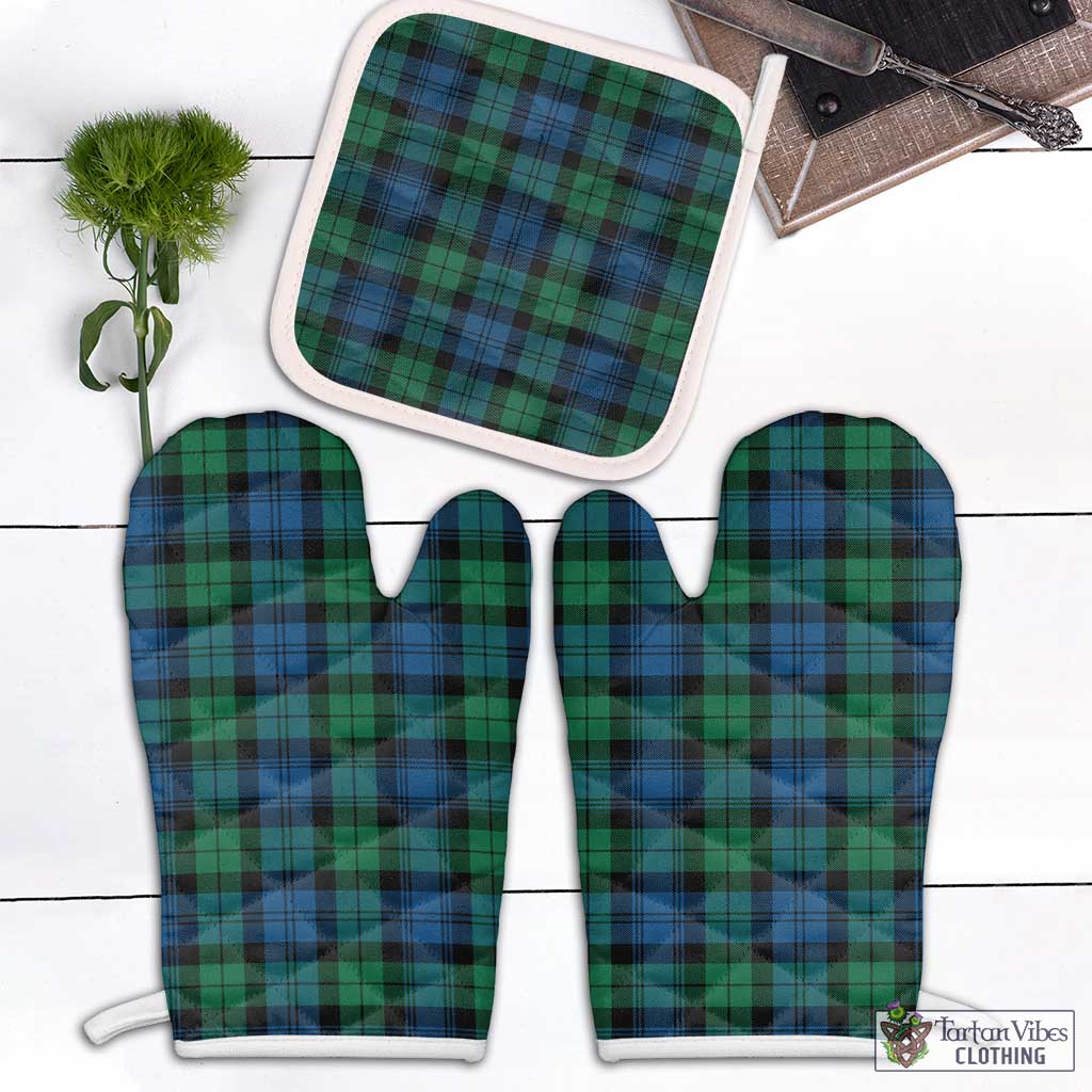 Black Watch Ancient Tartan Combo Oven Mitt & Pot-Holder Combo 1 Oven Mitt & 1 Pot-Holder White - Tartan Vibes Clothing