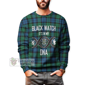 Black Watch Ancient Tartan Sweatshirt with Family Crest DNA In Me Style