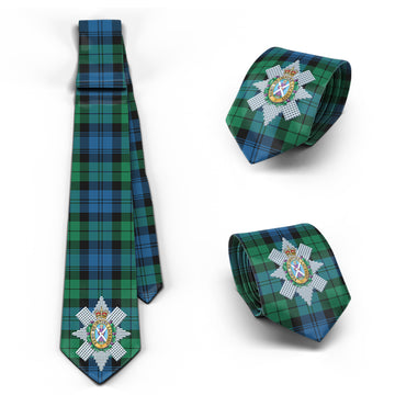 Black Watch Ancient Tartan Classic Necktie with Family Crest