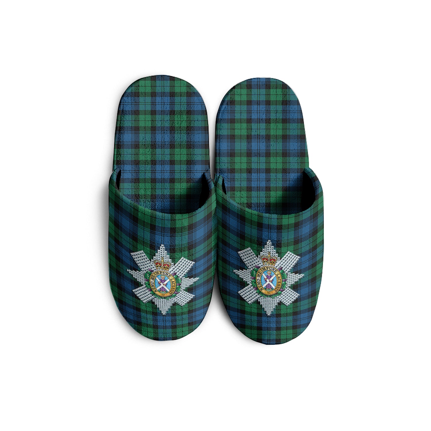 Black Watch Ancient Tartan Home Slippers with Family Crest - Tartanvibesclothing