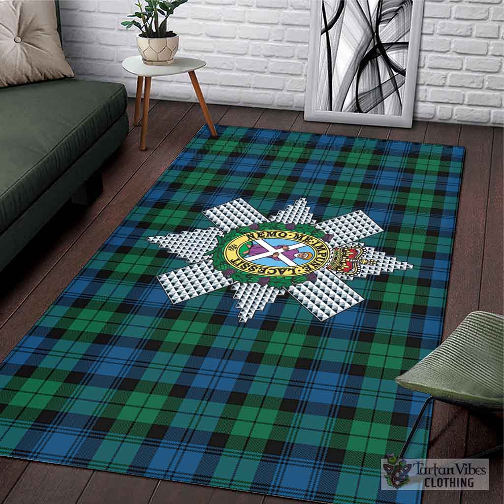 Tartan Vibes Clothing Black Watch Ancient Tartan Area Rug with Family Crest