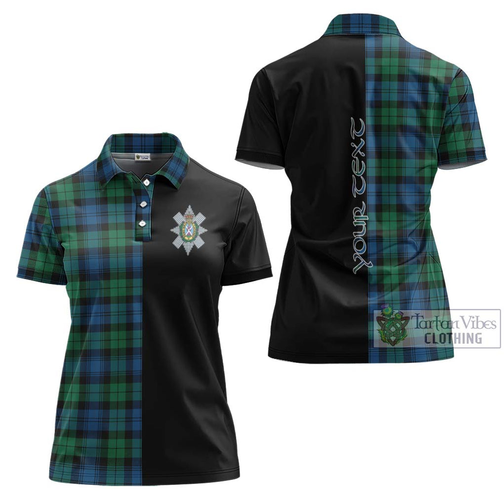 Black Watch Ancient Tartan Women's Polo Shirt with Family Crest and Half Of Me Style Women - Tartanvibesclothing Shop