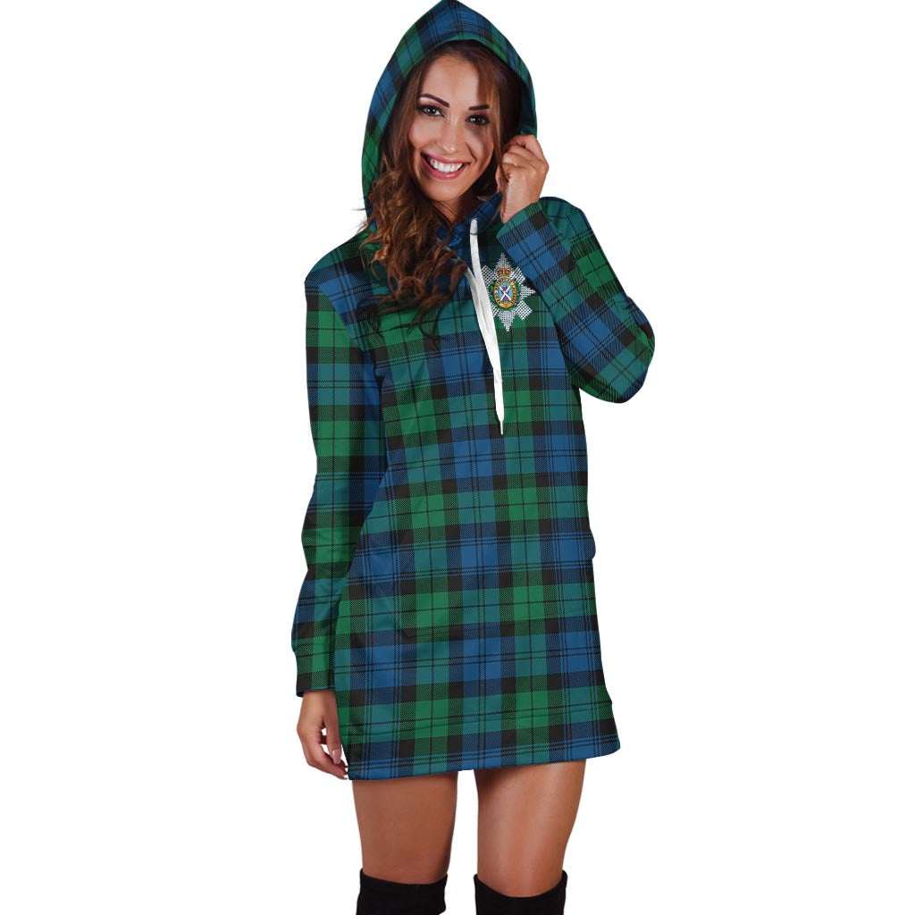 Black Watch Ancient Tartan Hoodie Dress with Family Crest - Tartan Vibes Clothing