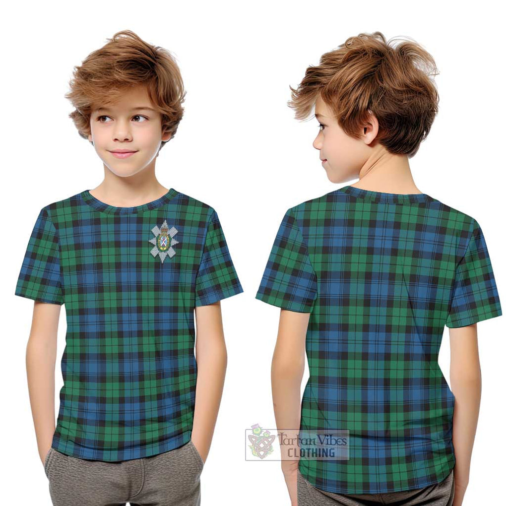 Black Watch Ancient Tartan Kid T-Shirt with Family Crest Youth XL Size14 - Tartanvibesclothing Shop