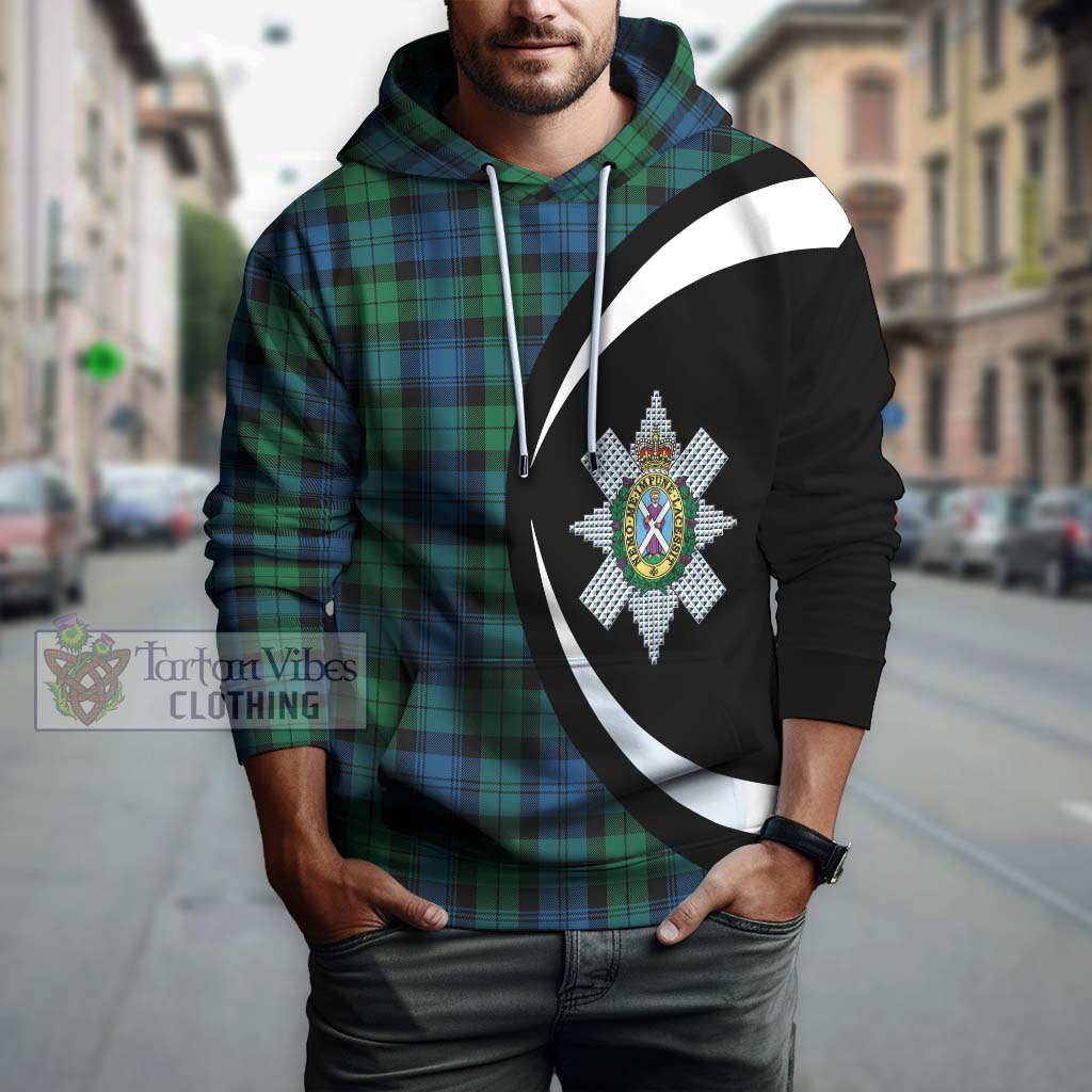 Tartan Vibes Clothing Black Watch Ancient Tartan Hoodie with Family Crest Circle Style