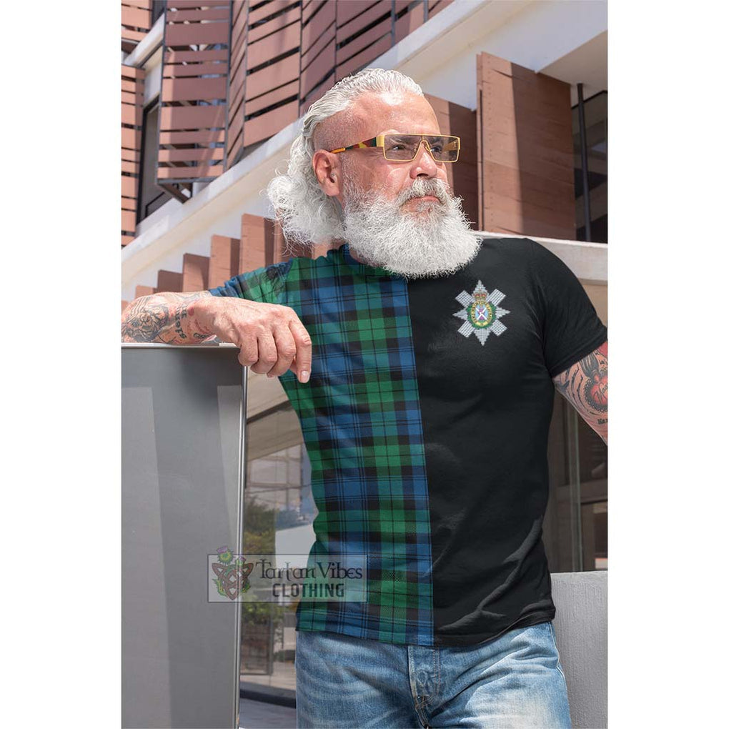 Tartan Vibes Clothing Black Watch Ancient Tartan Cotton T-shirt with Family Crest and Half Of Me Style