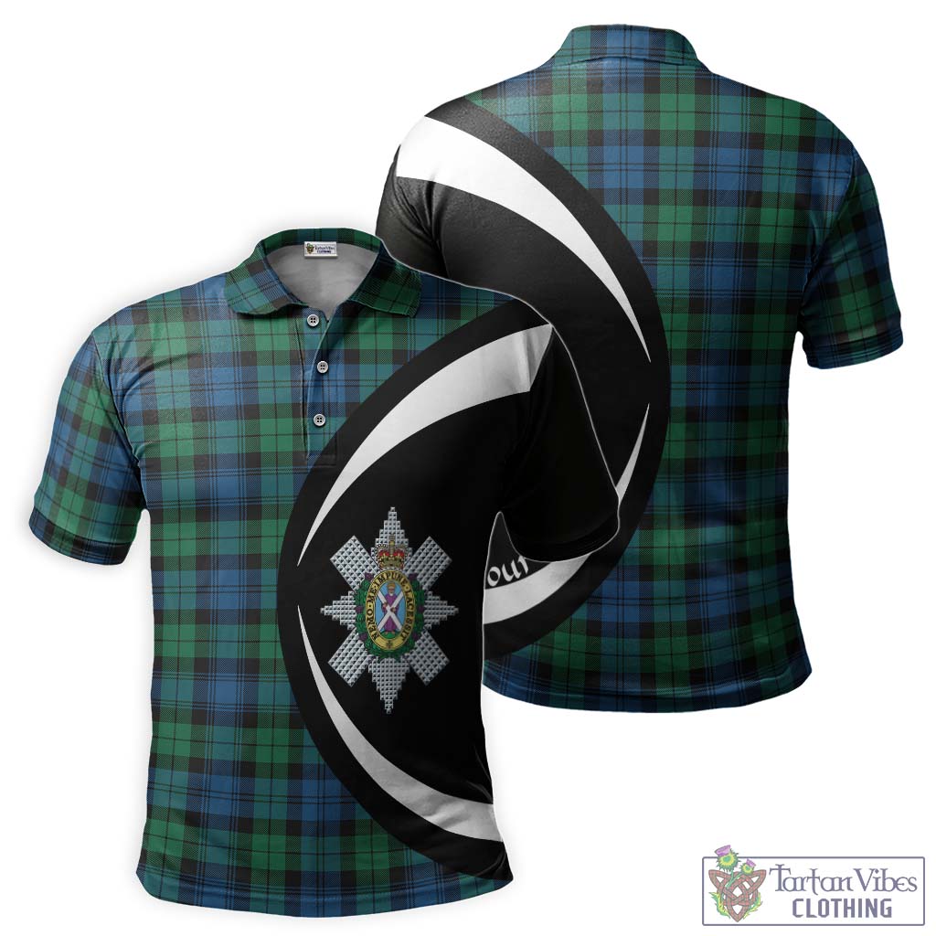 Tartan Vibes Clothing Black Watch Ancient Tartan Men's Polo Shirt with Family Crest Circle Style