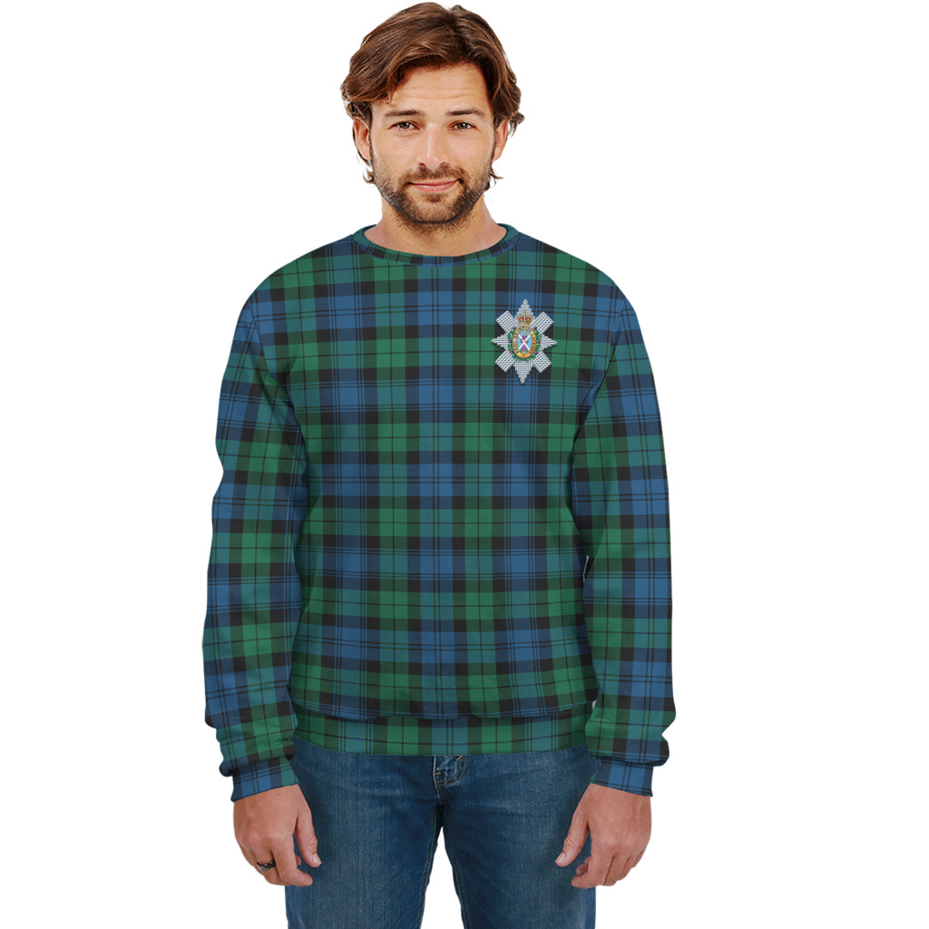 Black Watch Ancient Tartan Sweatshirt with Family Crest Unisex - Tartan Vibes Clothing