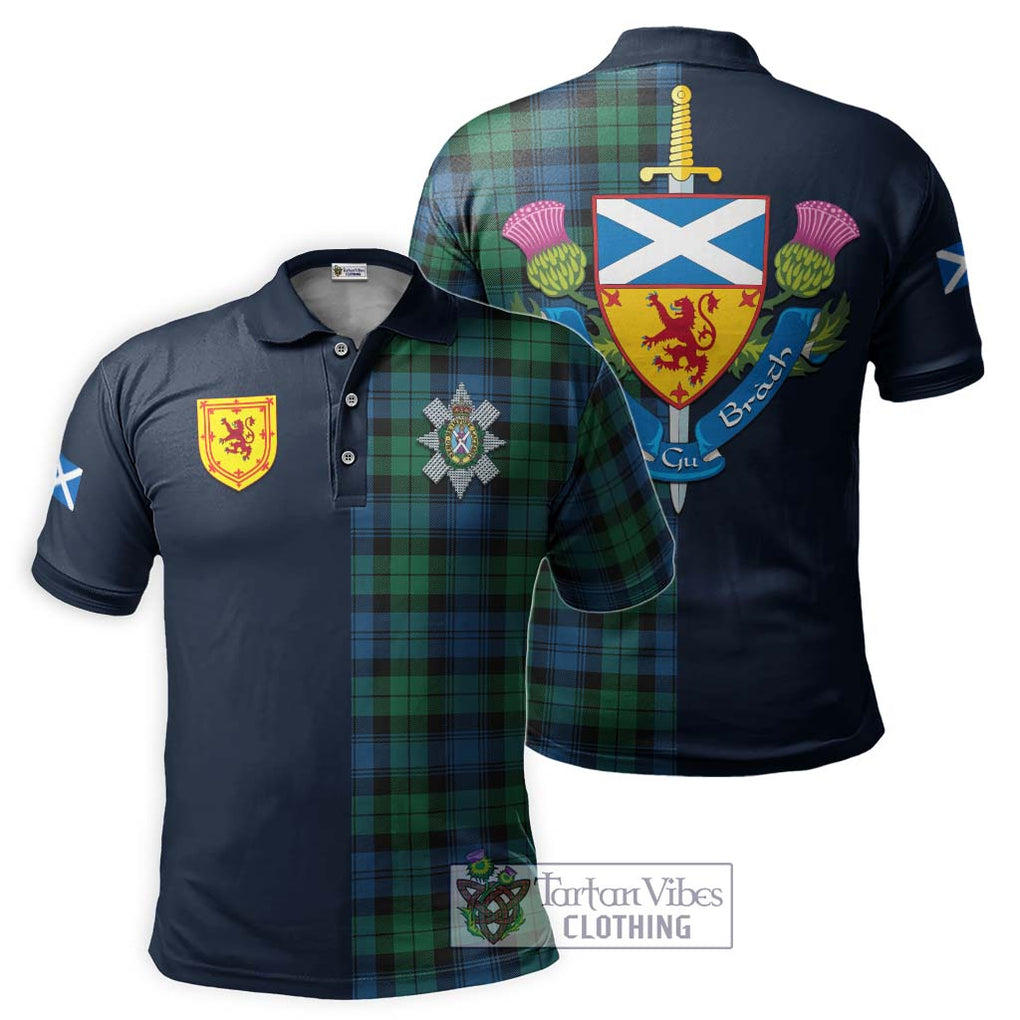 Tartan Vibes Clothing Black Watch Ancient Tartan Polo Shirt with Scottish Lion Royal Arm Half Style