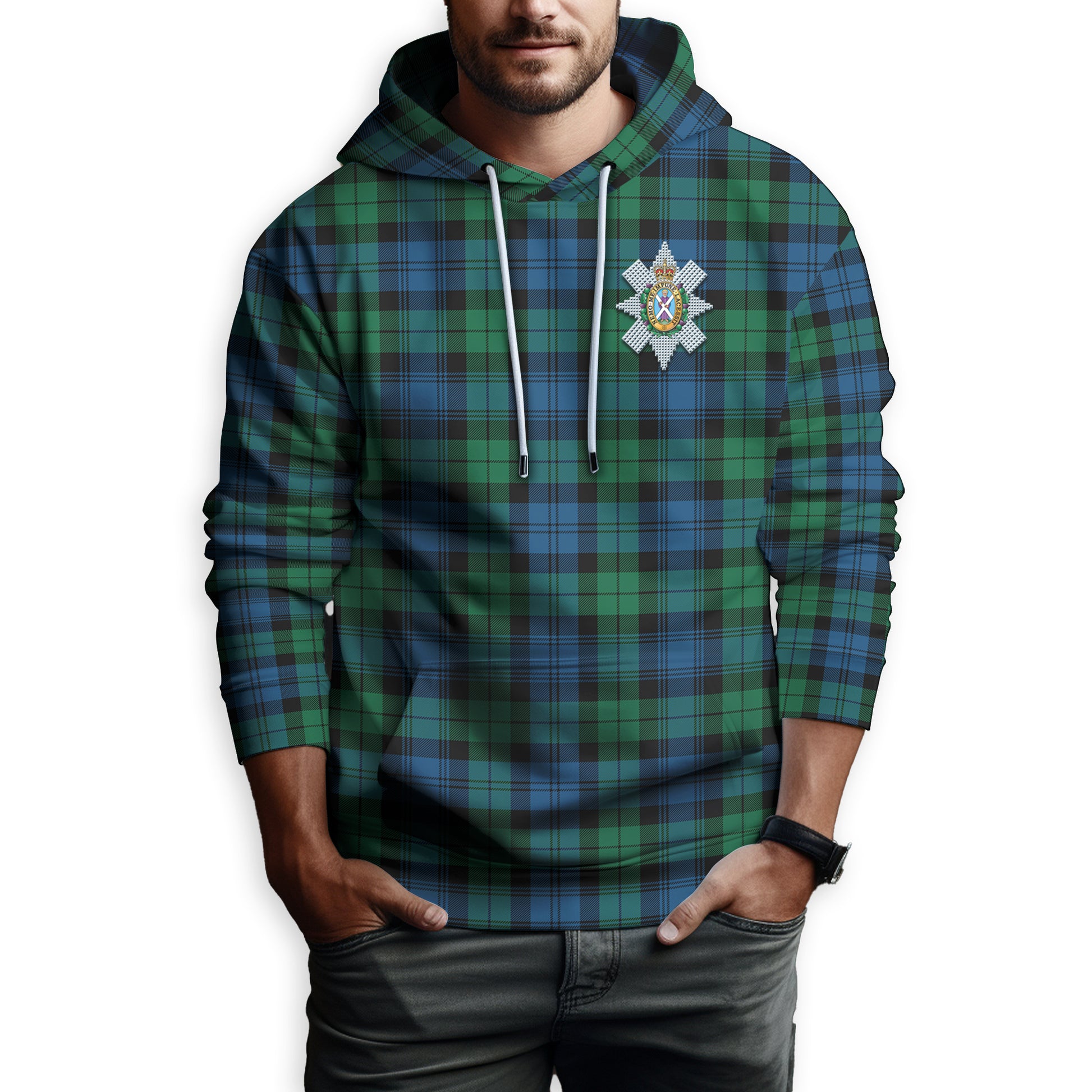 Black Watch Ancient Tartan Hoodie with Family Crest - Tartanvibesclothing