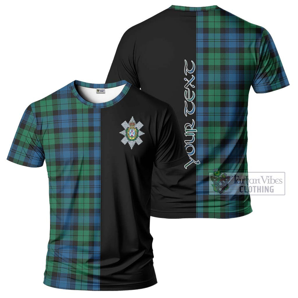 Black Watch Ancient Tartan T-Shirt with Family Crest and Half Of Me Style Kid's Shirt - Tartanvibesclothing Shop