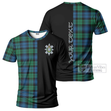 Black Watch Ancient Tartan T-Shirt with Family Crest and Half Of Me Style