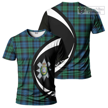 Black Watch Ancient Tartan T-Shirt with Family Crest Circle Style