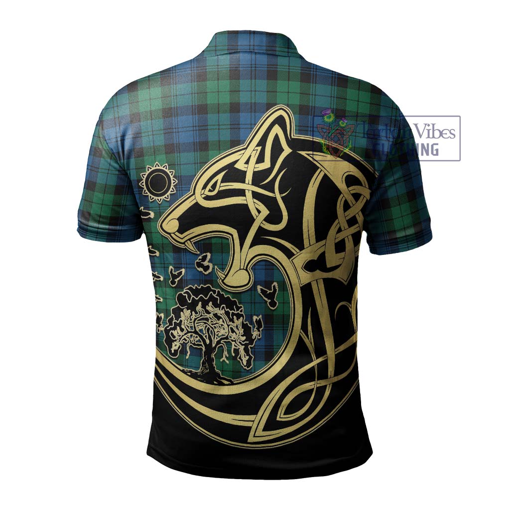 Tartan Vibes Clothing Black Watch Ancient Tartan Polo Shirt with Family Crest Celtic Wolf Style