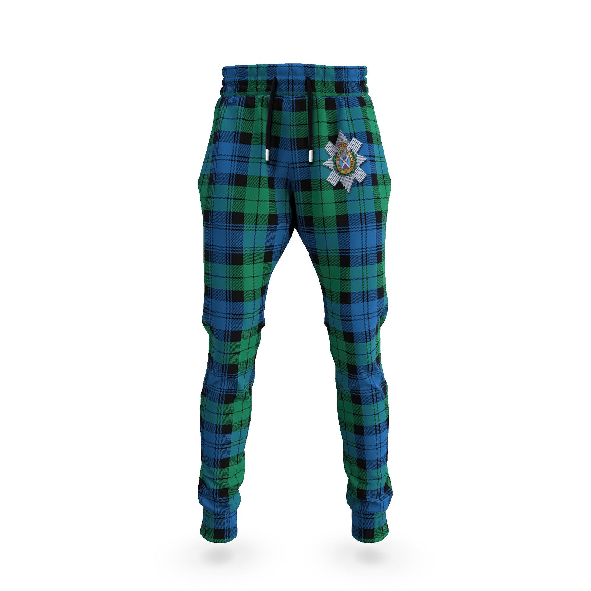 Black Watch Ancient Tartan Joggers Pants with Family Crest 5XL - Tartan Vibes Clothing