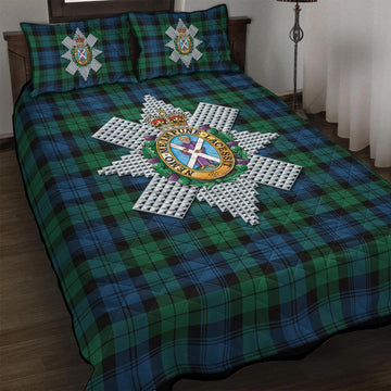 Black Watch Ancient Tartan Quilt Bed Set with Family Crest