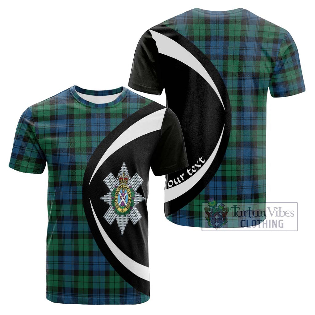 Tartan Vibes Clothing Black Watch Ancient Tartan Cotton T-shirt with Family Crest Circle Style