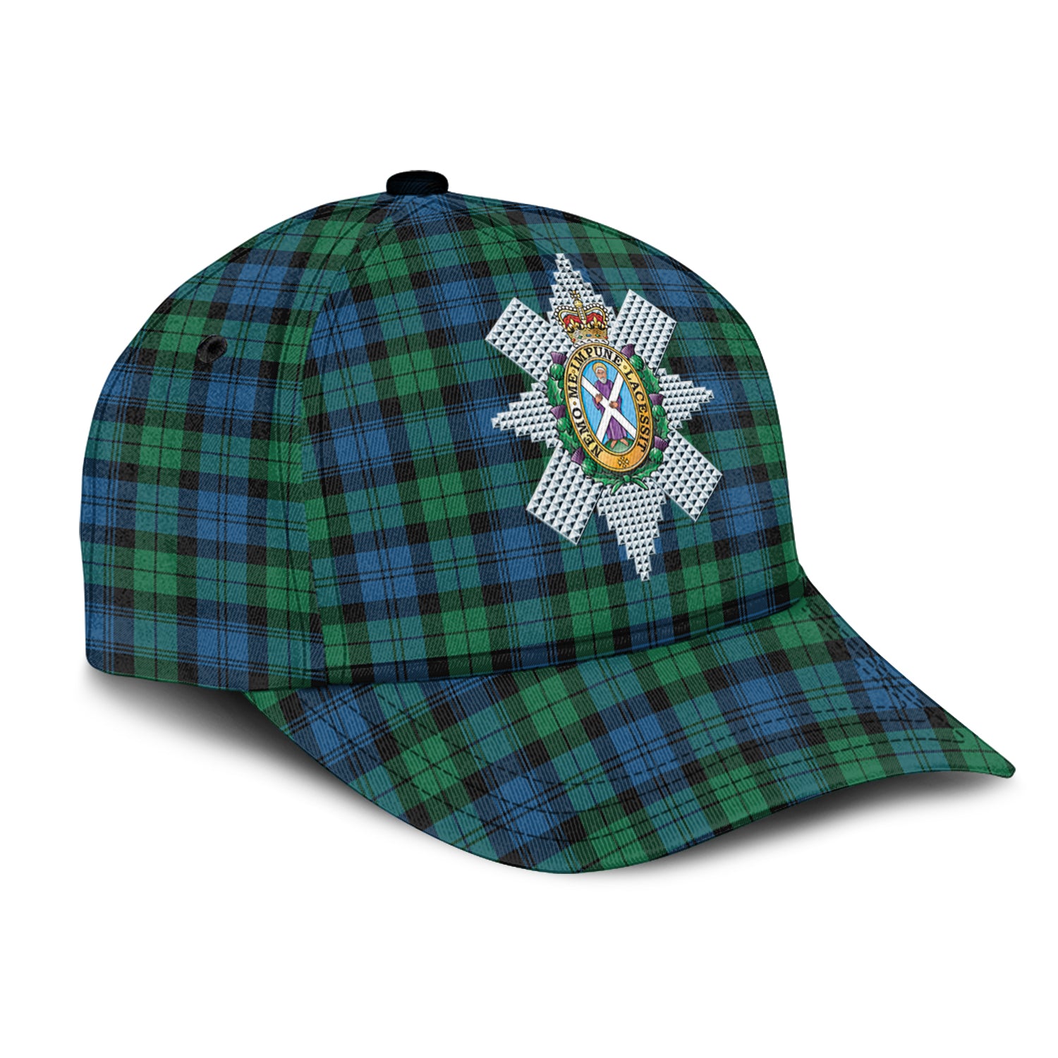 Black Watch Ancient Tartan Classic Cap with Family Crest - Tartan Vibes Clothing