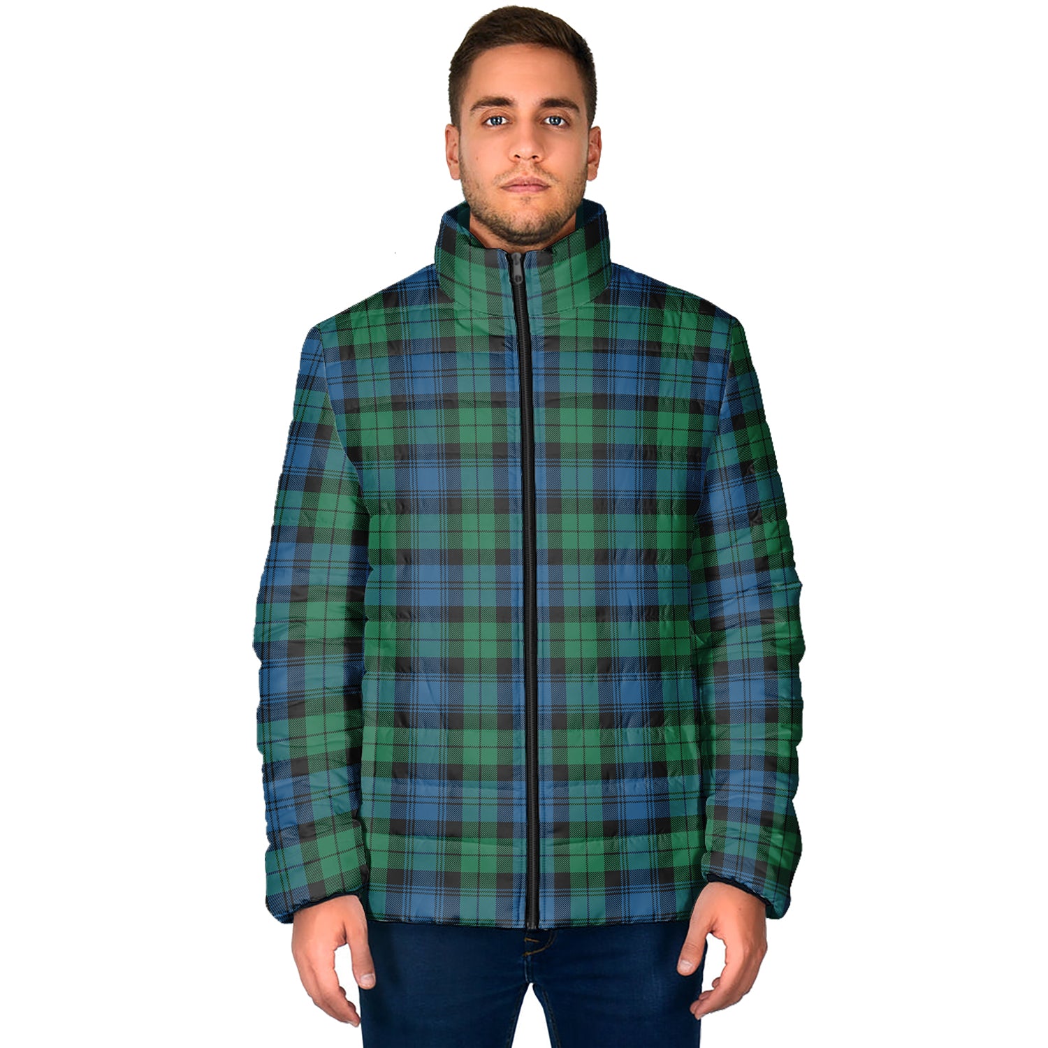 Black Watch Ancient Tartan Padded Jacket - Tartanvibesclothing