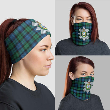 Black Watch Ancient Tartan Neck Gaiters, Tartan Bandanas, Tartan Head Band with Family Crest