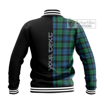 Black Watch Ancient Tartan Baseball Jacket with Family Crest and Half Of Me Style