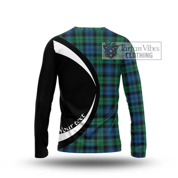 Black Watch Ancient Tartan Long Sleeve T-Shirt with Family Crest Circle Style