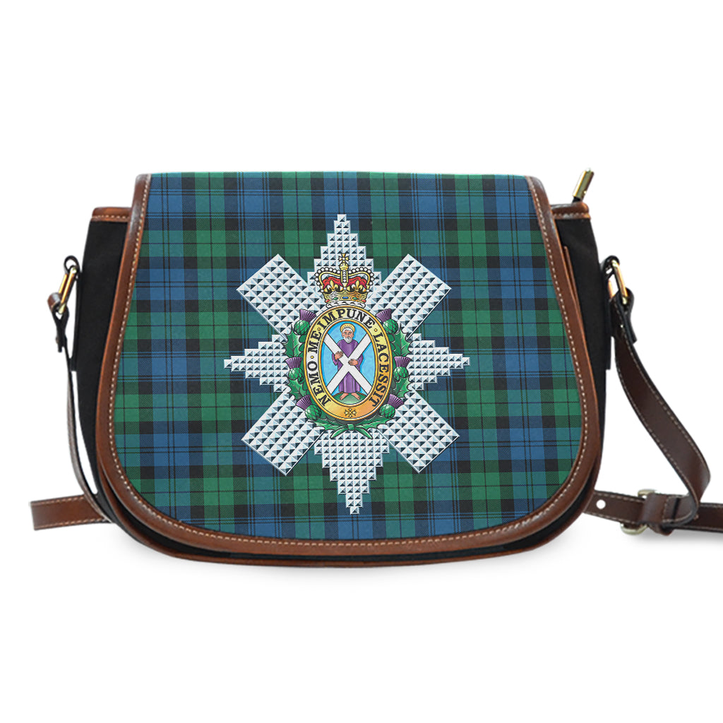 Black Watch Ancient Tartan Saddle Bag with Family Crest - Tartan Vibes Clothing