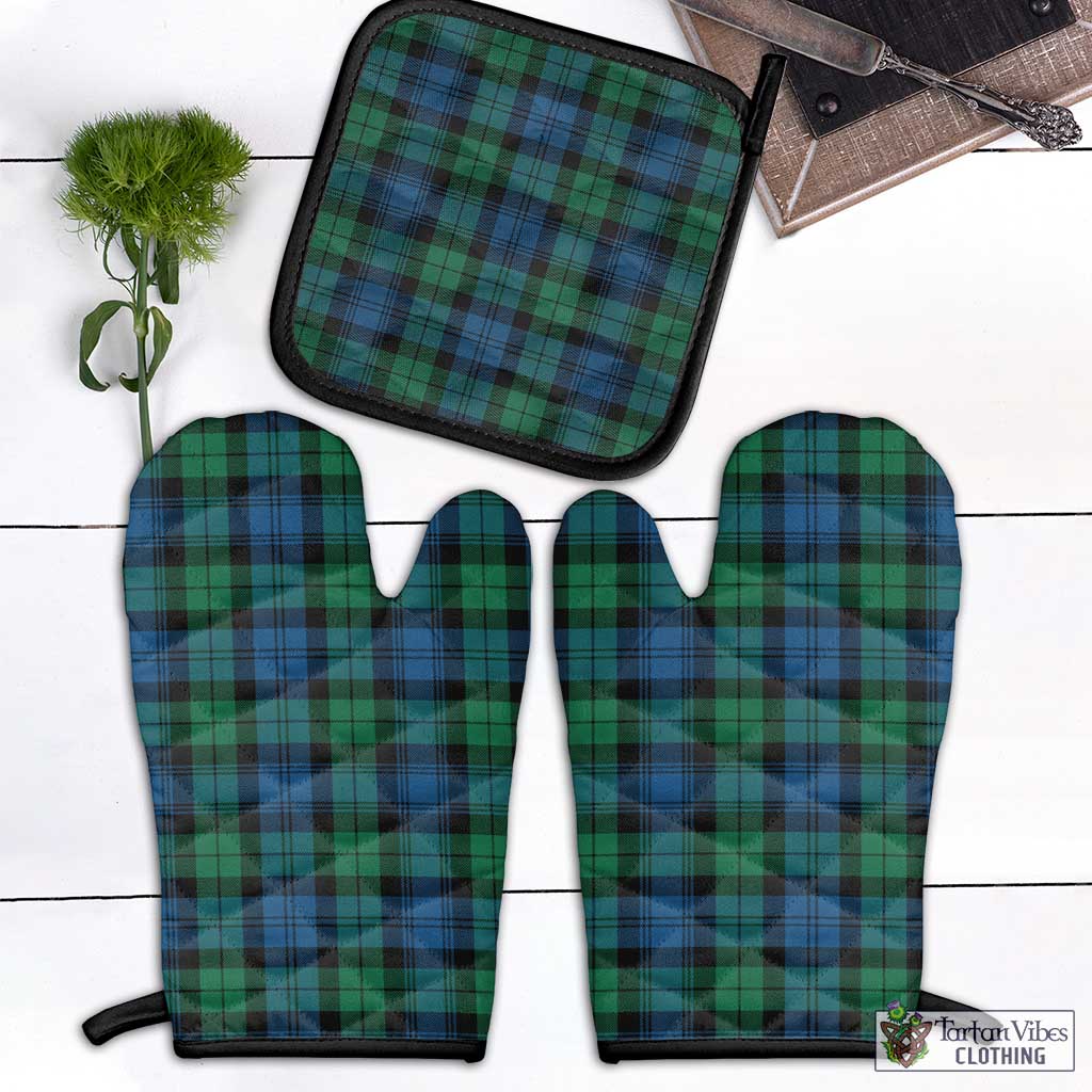 Black Watch Ancient Tartan Combo Oven Mitt & Pot-Holder Combo 1 Oven Mitt & 1 Pot-Holder Black - Tartan Vibes Clothing