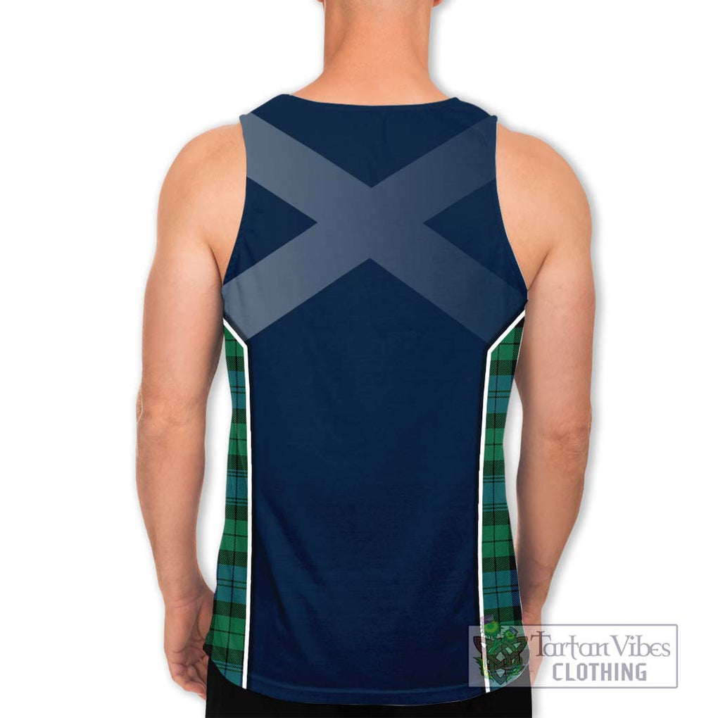 Black Watch Ancient Tartan Men's Tank Top with Family Crest and Lion Rampant Vibes Sport Style - Tartan Vibes Clothing