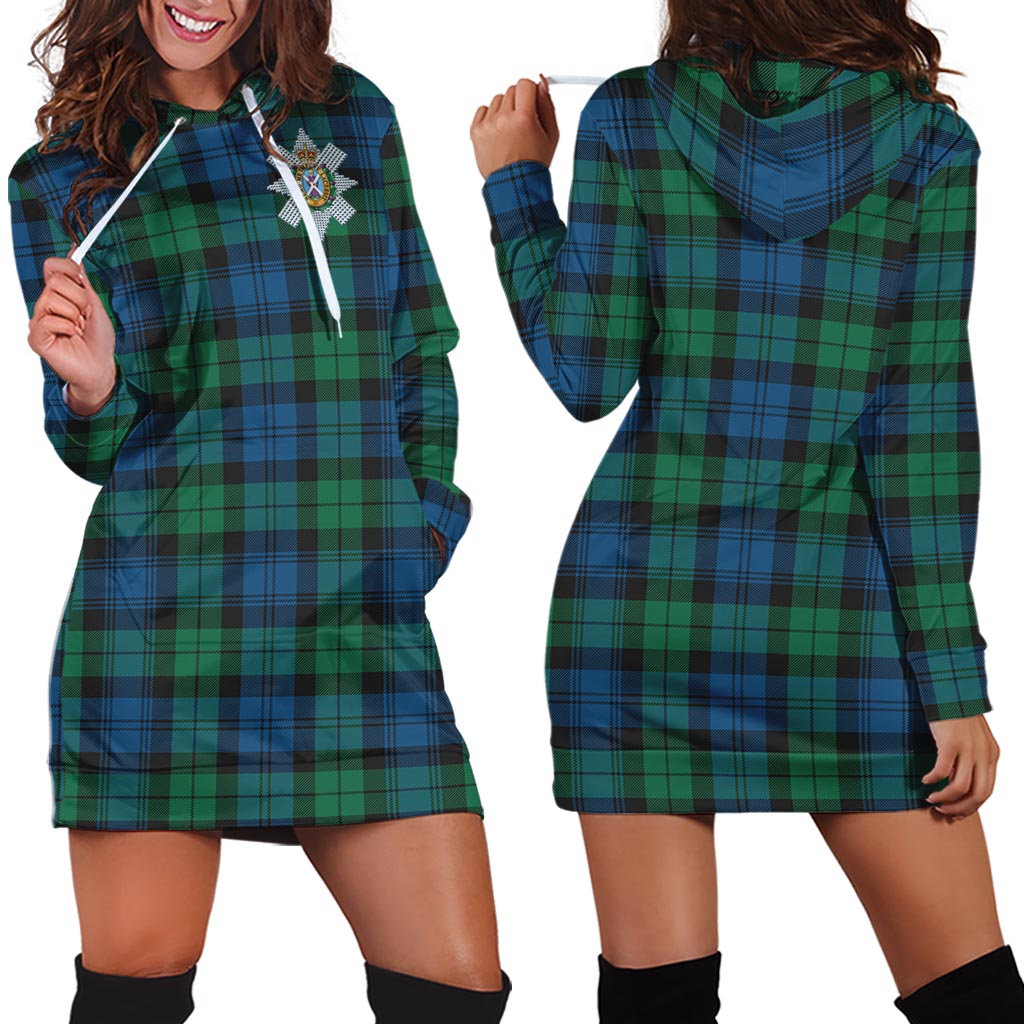 Black Watch Ancient Tartan Hoodie Dress with Family Crest - Tartan Vibes Clothing