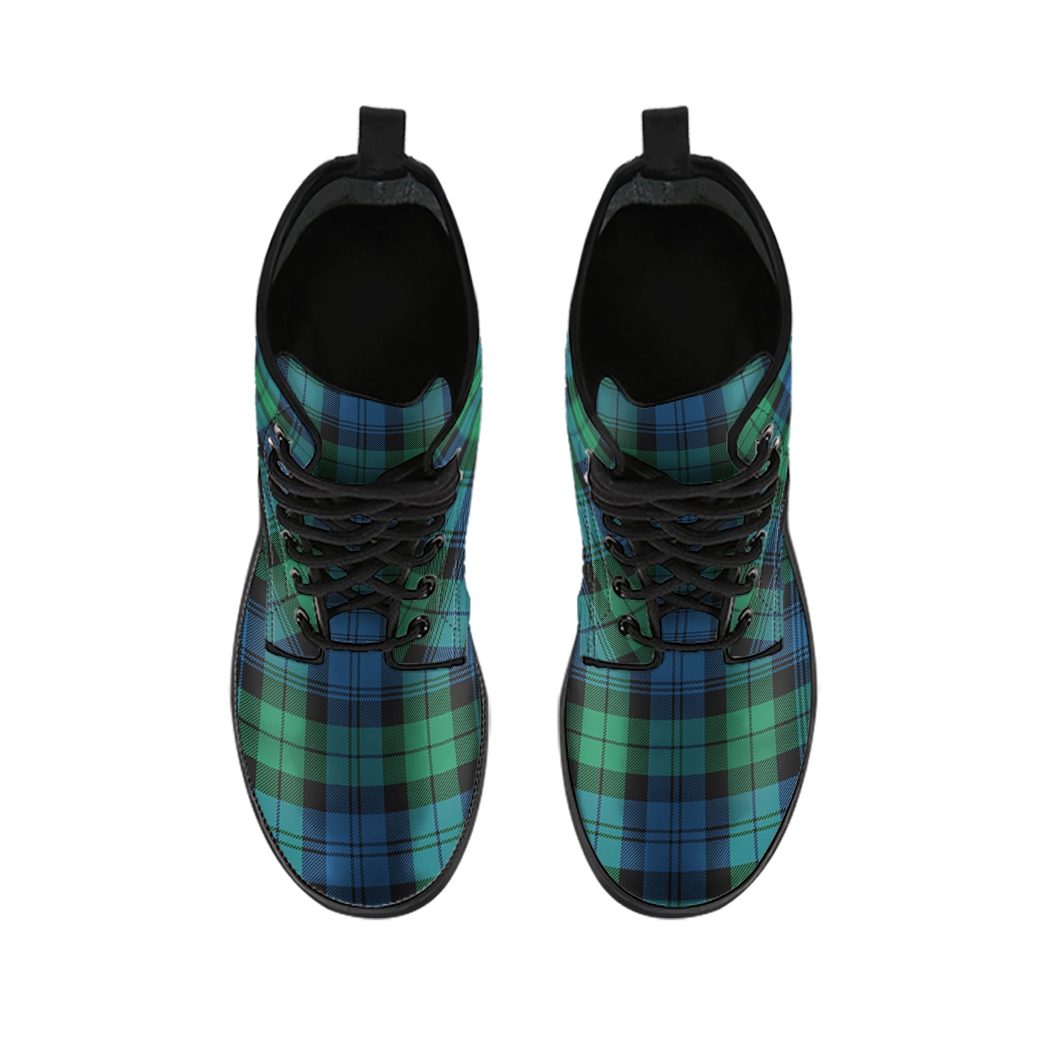 Black Watch Ancient Tartan Leather Boots - Tartanvibesclothing