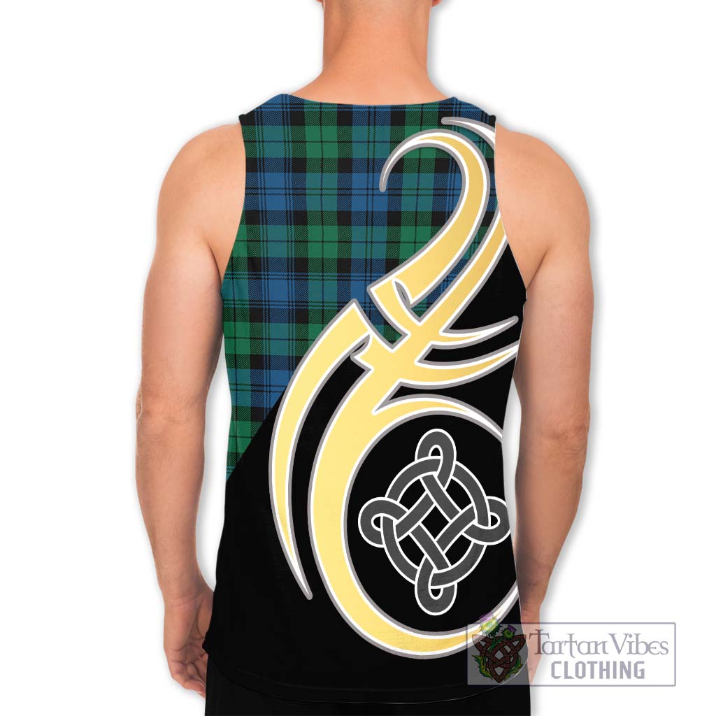 Black Watch Ancient Tartan Men's Tank Top with Family Crest and Celtic Symbol Style - Tartan Vibes Clothing