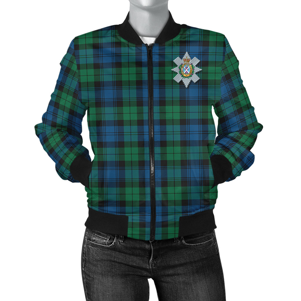 Black Watch Ancient Tartan Bomber Jacket with Family Crest - Tartanvibesclothing