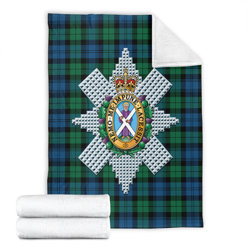 Black Watch Ancient Tartan Blanket with Family Crest - Tartanvibesclothing