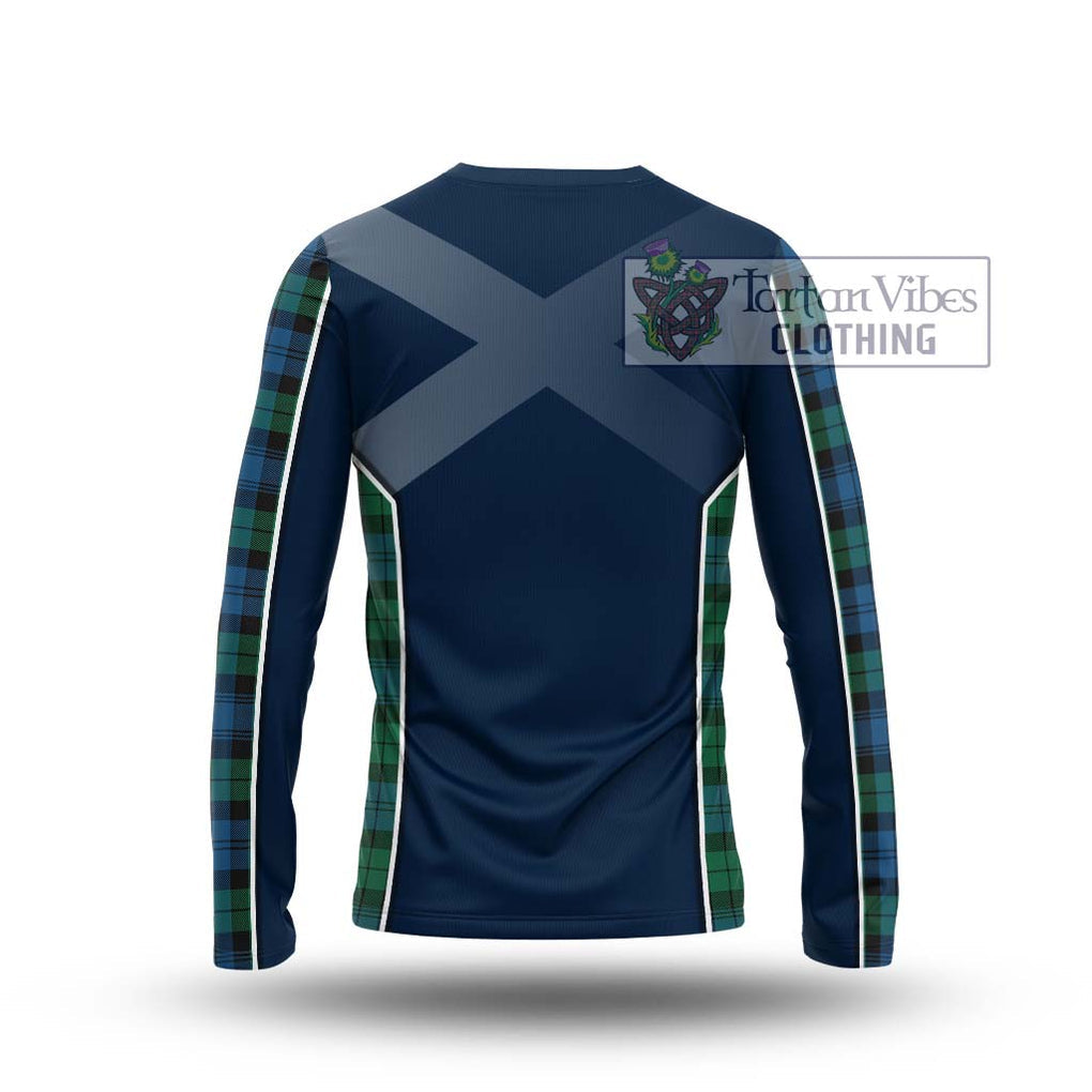 Black Watch Ancient Tartan Long Sleeve T-Shirt with Family Crest and Lion Rampant Vibes Sport Style - Tartan Vibes Clothing