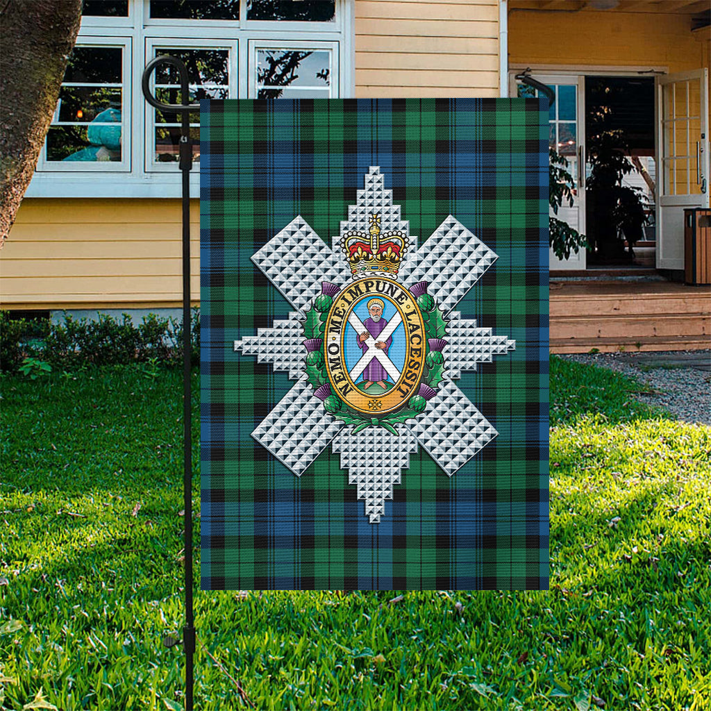 Black Watch Ancient Tartan Flag with Family Crest - Tartanvibesclothing