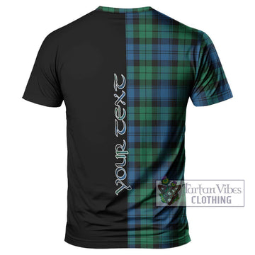 Black Watch Ancient Tartan T-Shirt with Family Crest and Half Of Me Style