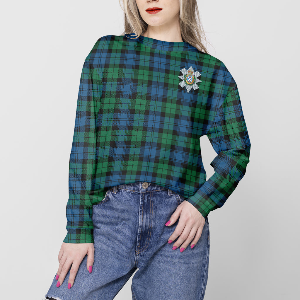 Black Watch Ancient Tartan Sweatshirt with Family Crest - Tartan Vibes Clothing