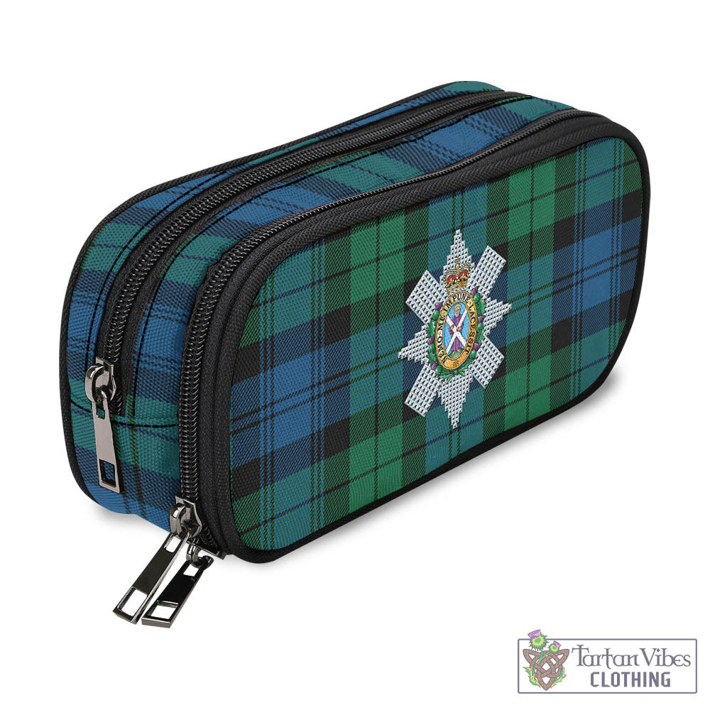 Tartan Vibes Clothing Black Watch Ancient Tartan Pen and Pencil Case with Family Crest