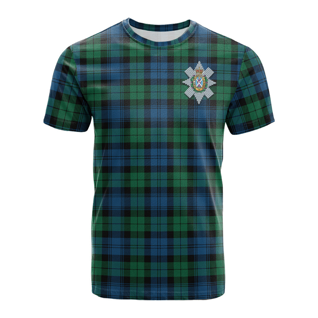 Black Watch Ancient Tartan T-Shirt with Family Crest - Tartan Vibes Clothing