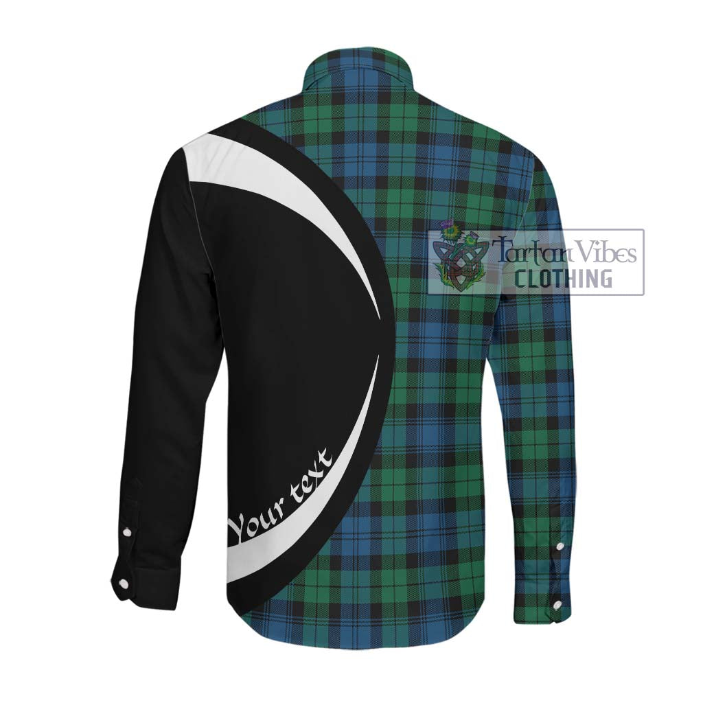 Black Watch Ancient Tartan Long Sleeve Button Up with Family Crest Circle Style Men's Shirt - Tartan Vibes Clothing