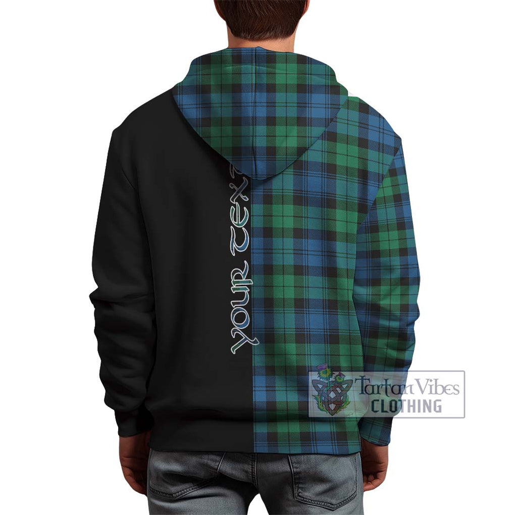 Black Watch Ancient Tartan Hoodie with Family Crest and Half Of Me Style - Tartanvibesclothing Shop